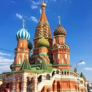 Fundo da Catedral de São Basílio, Moscou.