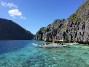 Banka parked at Matinloc Island, El Nido: one of the most beautiful places in the world