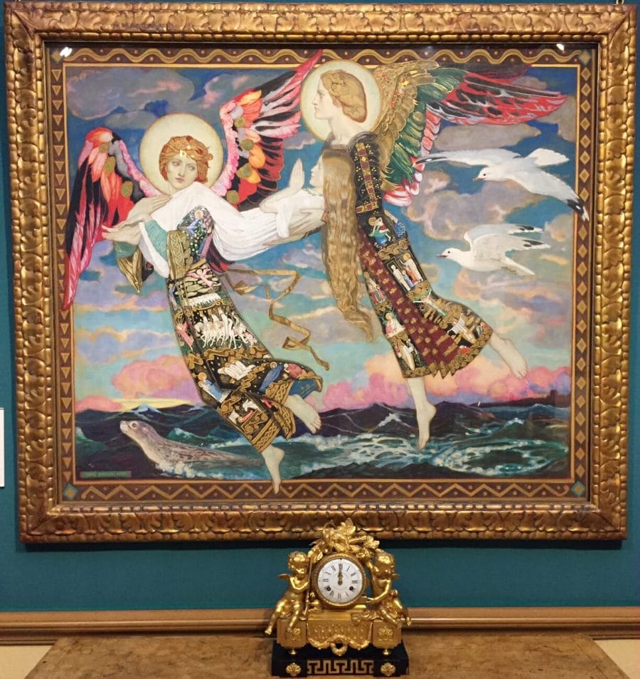 The painting Saint Bride by John Duncan at the Scottish National Gallery in Edinburgh
