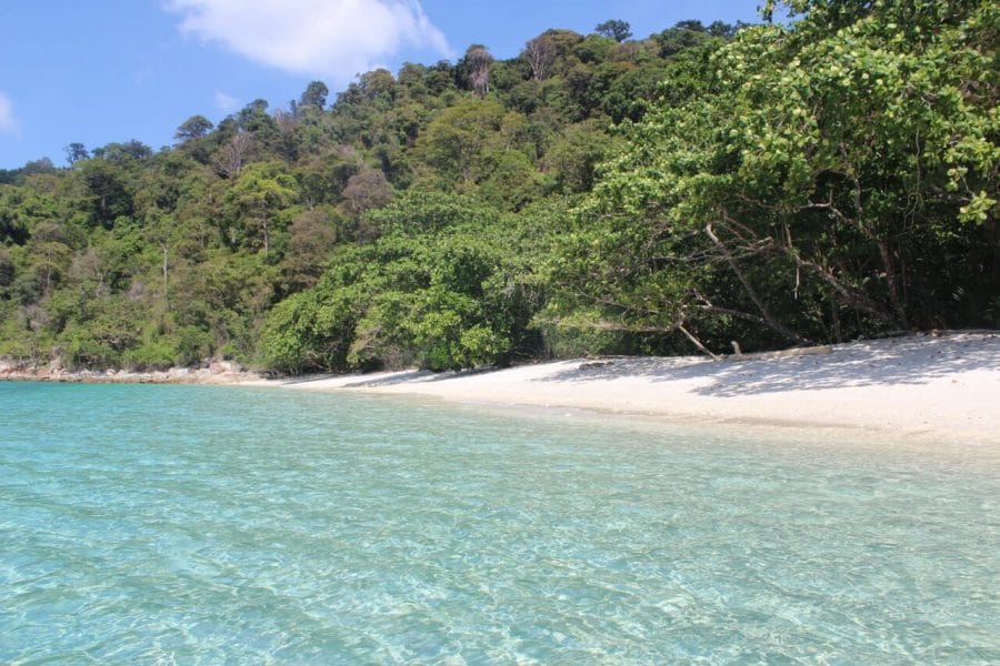 Koh Lipe: the Maldives of Thailand 1 An island with crystal-clear water and white soft surrounded by lush vegetation that is part of the Tarutao National Marine Park, Thailand.