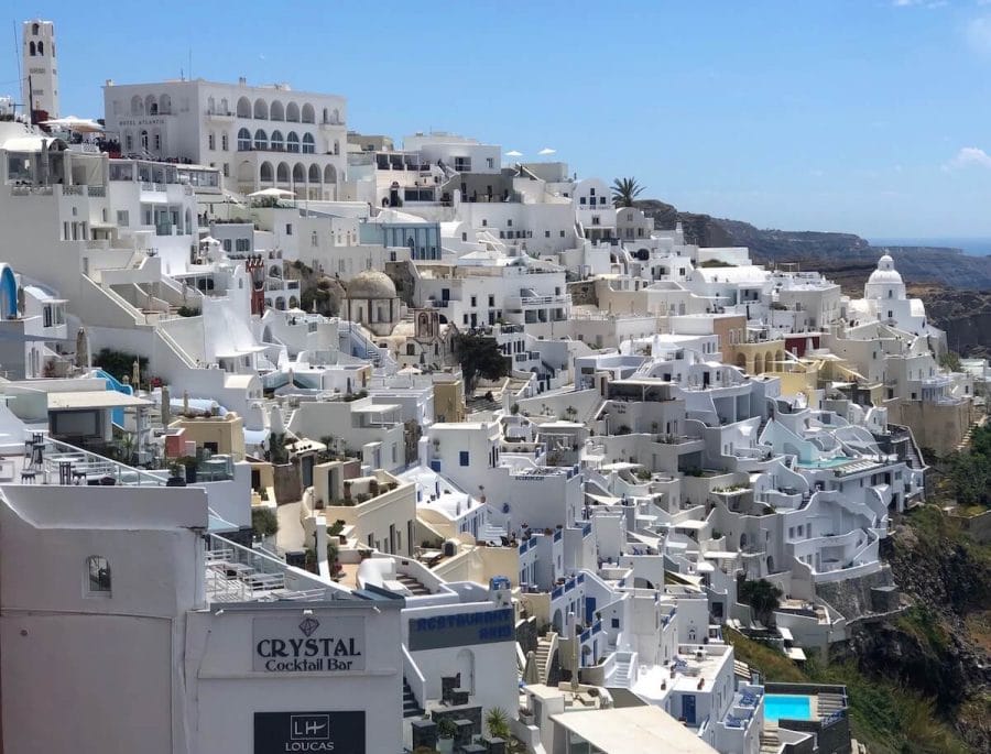 Whitewashed in Fira, Santorini’s capital and the biggest city on the island.