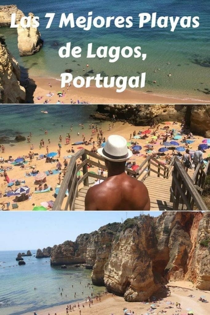 Las aguas cristalinas de Praia do Pinhão, un hombre de pie en la escalera de madera de Praia do Camilo y en los acantilados de Praia da Dona Ana