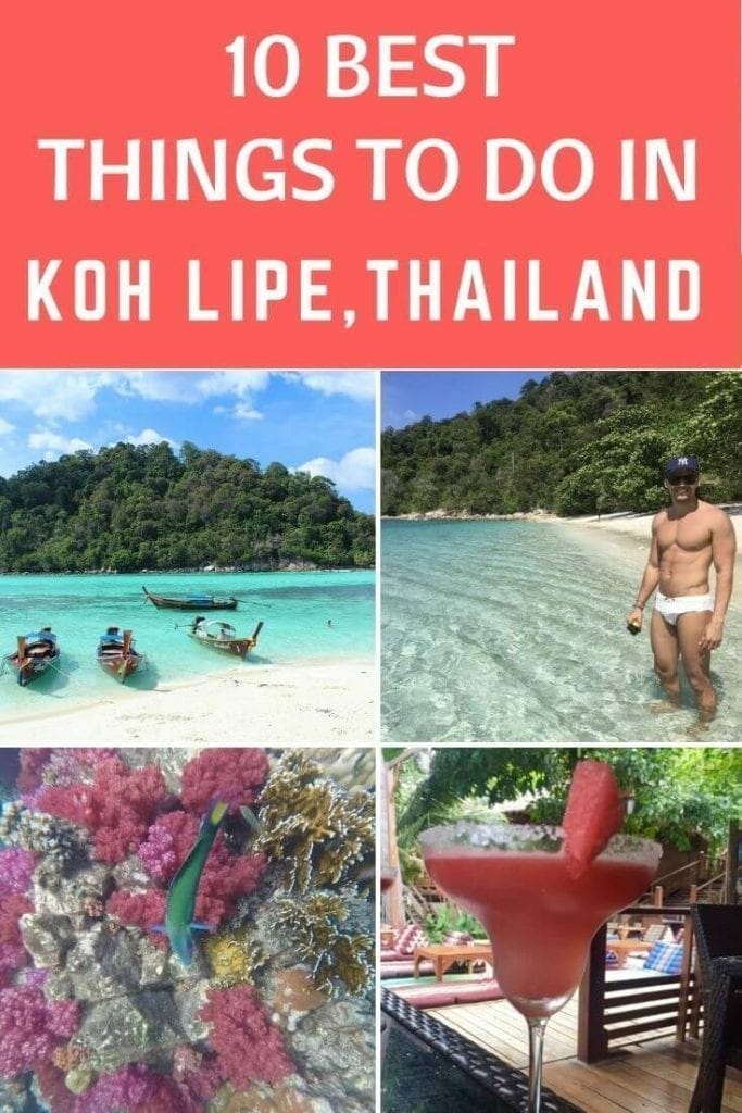  a picture of Koh Rokroy, Jabang and its rich marine life, a man on a deserted beach and a glass filled with watermelon margarita