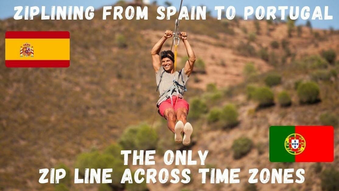 Ziplining from Spain to Portugal