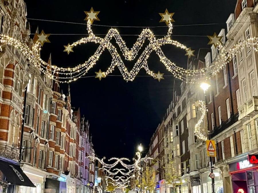 Luzes de natal da Marylebone High Street