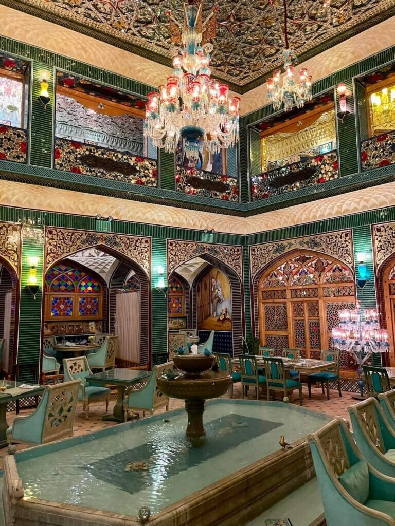The interior of the Persian restaurant Parisa in Souq Waqif, Doha, Qatar