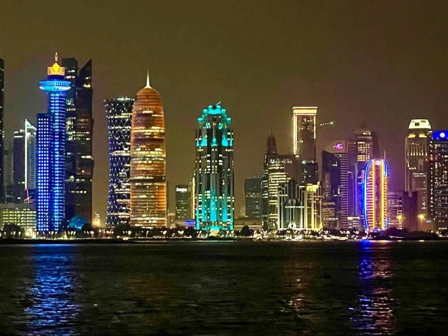 Doha skyline in the evening