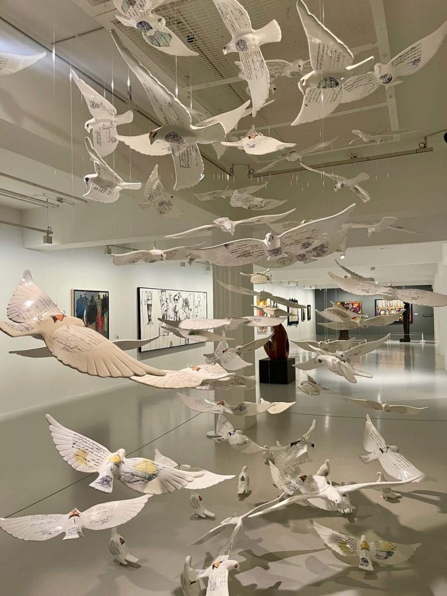 The art installation Suspended Together by Manal Aldowayan at the Arab Museum of Modern Art, Doha, Qatar