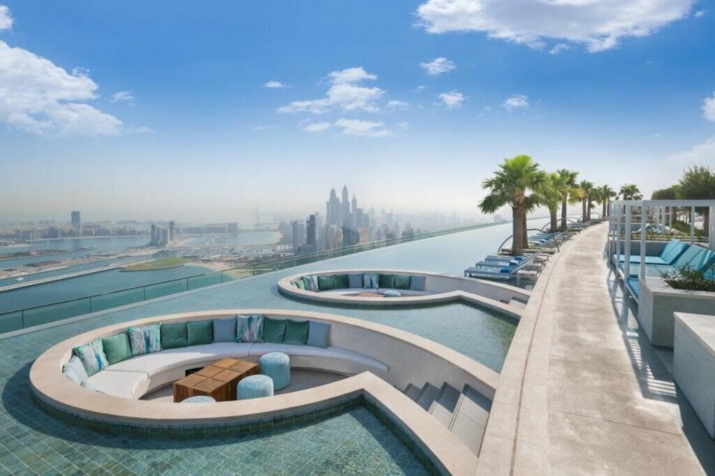 Address Beach Resort rooftop infinity swimming pool, Jumeirah Beach Residence, Dubai