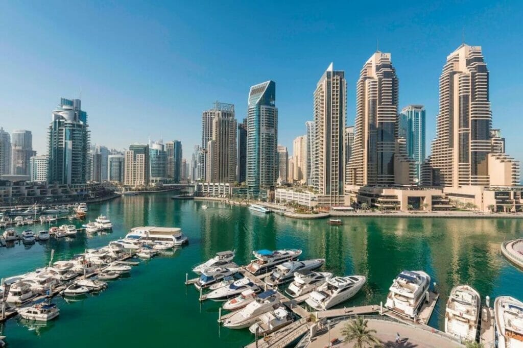The view of Dubai Marina from Grosvenor House Hotel, Dubai 