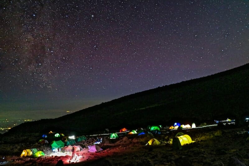 Mount Kilimanjaro at night
