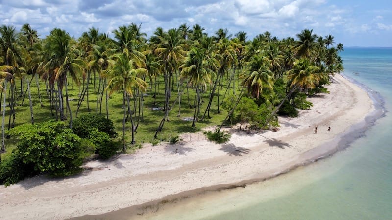 Vista aerea da Praia de Moreré, Boipeba, Bahia