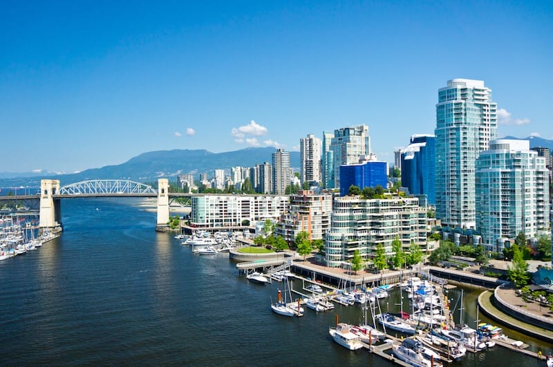 beautiful view of Vancouver, British Columbia, Canada